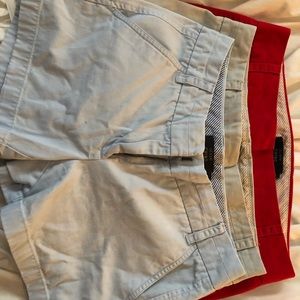 Jcrew Chino Shorts Red, khaki, and light blue